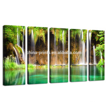 Large Size Canvas Wall Art,mountain Scenery Wall Picture,green Waterfall Canvas Print for Living Room Decoration